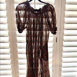 Doen maxi flower dress with belt xs